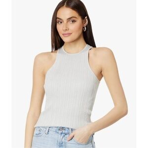 Madewell The Signature Shimmer Knit Cutaway Sweater Tank Gray Size Small